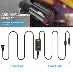 LOT OF DVR 8 Split Power Cable+DC 12V 5A Power Adapter For CCTV Security Camera*
