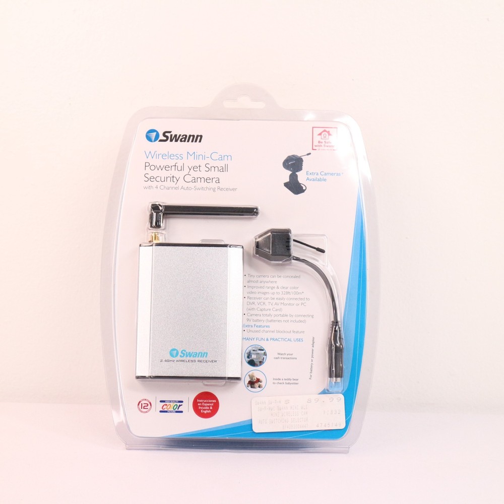 Swann Wireless Mini-Cam Security Camera 2.4GHz Receiver New Sealed Vintage