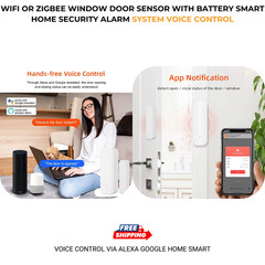 Smart WiFi/Zigbee Door Window Sensor Home Security Alarm Battery Powered Wireles