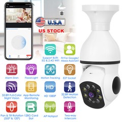 New E27 WiFi Bulb Camera with 1080P FHD and Motion Tracking, White