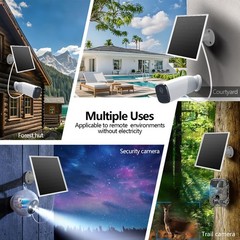 6W Solar Panel for Outdoor Security Camera with Micro USB & USB C Port Solar
