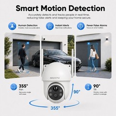 ARCCTV 4MP Wireless Security Camera Solar Battery Pan/Tilt WiFi Outdoor Audio IR