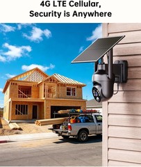 No WiFi Security Camera with Built-in 4G LTE SIM Card, 360° Panoramic View, 2K L