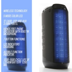 Axxis Chameleon Stereo Portable Bluetooth Wireless Speaker LED TF card, USB, AUX