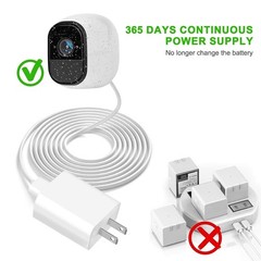 10ft Power Adapter Plug 9V Charger for Arlo Pro, Pro 2, Q, GO 1, Essential Sp…