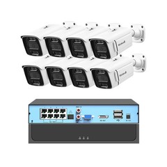 JideTech 8ch POE NVR Kits with 5MP Bullet IP Camera POE NVR Color Night Version