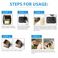 Wuloo Home Yard Gate Driveway Alert Wireless Outdoor Motion Sensors Alarm System