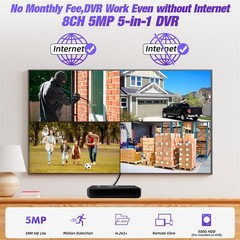 8 Channel 4-in-1 HD Digital DVR Fit All Analog Cameras With 500GB Storage Disk