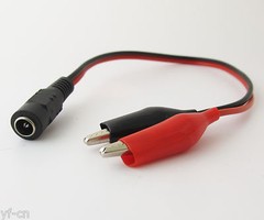 1set 1ft/30cm 5.5×2.1mm 2.1 DC Female Jack to Dual Alligator Clip DC Power Cable