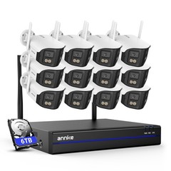 ANNKE 16CH NVR Wireless 4MP Dual Lens Color Security Camera System Two Way Audio