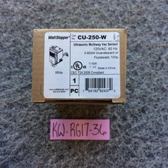 WATTSTOPPER CU-250-W ULTRASONIC VACANCY WALL SWITCH SENSOR, 600W, 120V, WHITE