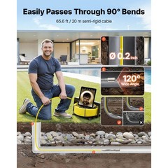 HD Sewer Camera WiFi 65.6ft, 12LED IP68 Waterproof