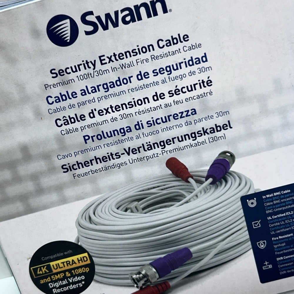 Swann Security Extension Cable 100’/30m In Wall Fire Resistant Cable/345m