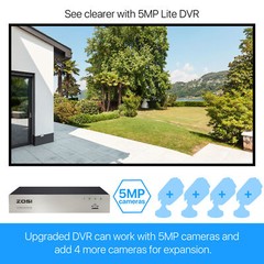 ZOSI H.265+ 5MP Lite DVR 1080P Home Security Camera System Kit CCTV Night Vision