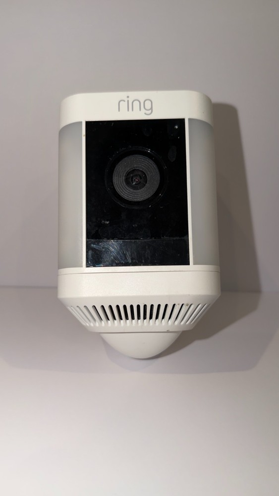 Ring Spotlight Cam Plus Plug-In White Security Camera Tested Working No Cord
