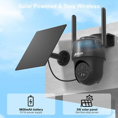 ANRAN 4G LTE Cellular Security Camera Solar Powered No Wifi Needed Wireless IP66