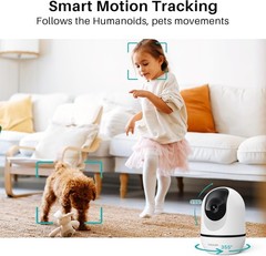 WUUK 4MP Indoor Security Camera,Pan Tilt Cam for Baby Monitor,Wi-Fi HomeSecurity