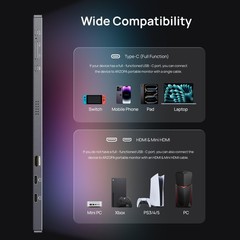 Arzopa 16.1 180Hz 2.5K Portable Monitor 2560X1440 Qhd 107 Srgb Kickstand