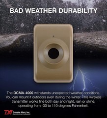 Wireless Driveway Motion Detector 1 Mile Alarm PIR Outdoor Sensor DCMA–4000