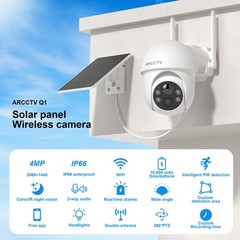 ARCCTV WIFI Solar Battery 4MP Wireless PTZ Security Camera Outdoor PIR Detection