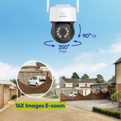 SANNCE 5MP 10CH NVR Wireless PT Security Camera System Color Night Two Way Audio