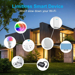 10 Amp 120-Volt Wi-Fi Bluetooth Grounding Smart Plug Connector White ETL FCC Cer