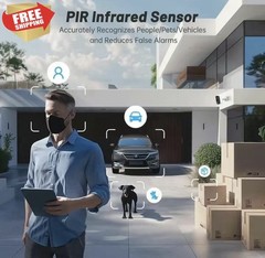 2K Solar Security Cameras Wireless Outdoor Solar Outdoor Camera SD/Cloud Storage