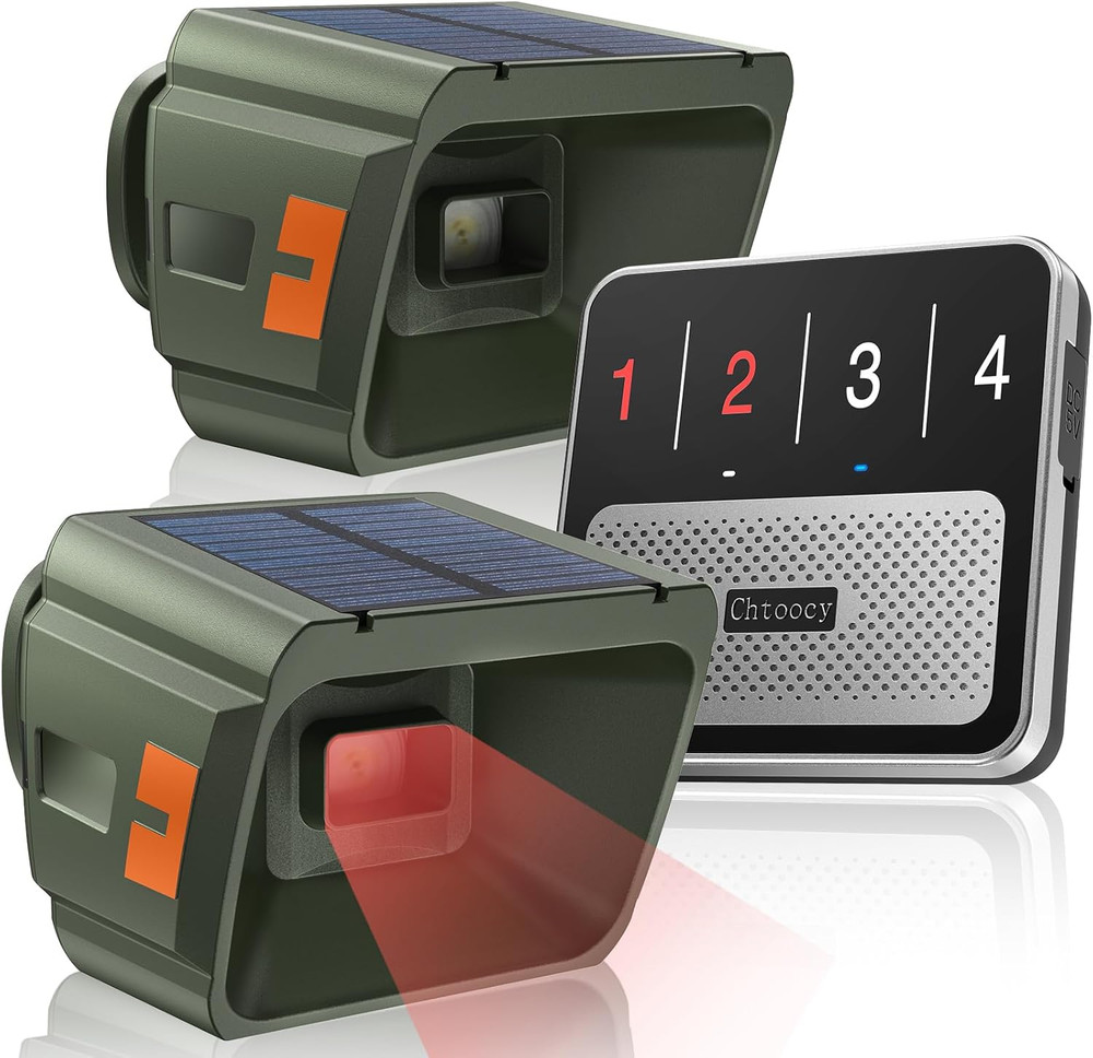 Solar Driveway Alarm Wireless Outdoor 1/2 Mile Range – Customizable Alarm Tones