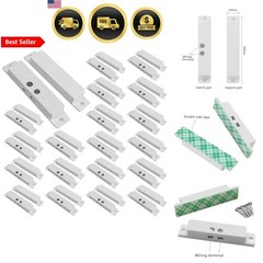 Magnetic Door Contact Sensor Window Alarm Surface Mounted 20 Sets White