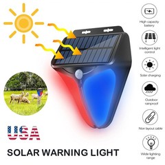 2Pack Solar Alarm Strobe Lights Motion Sensor Waterproof Sound Security Lamps