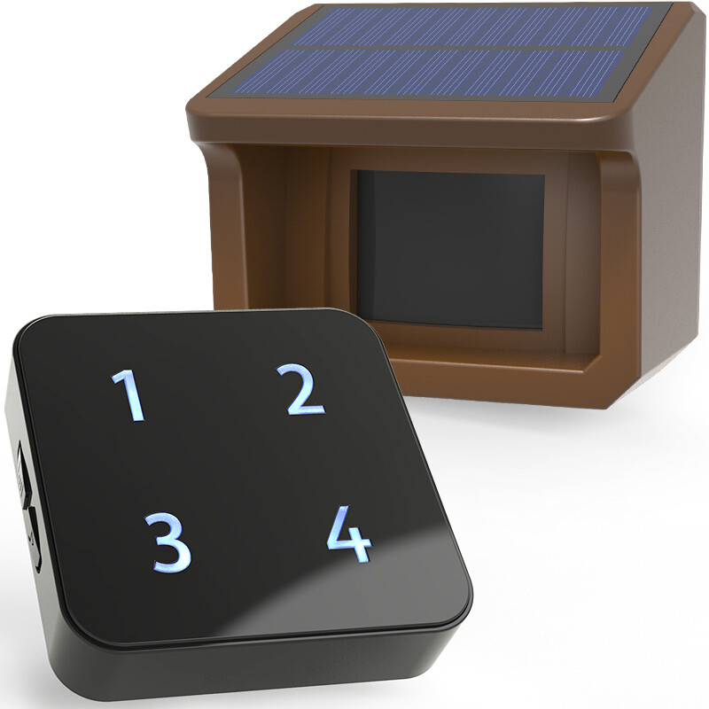 HTZSAFE 1/2 Mile Solar Driveway Alarm System 1 Receiver + 1 Sensor