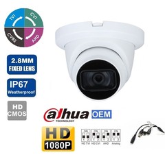4-in-1 HD 2.4MP CMOS CVBS 1080p White IR Security CCTV 2.8mm Mini Dome Camera