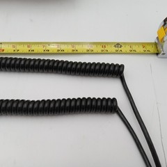 Coiled Spiral Curly Cable Black Wire 8 Core Shielded 4 Feet Coiled