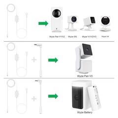 50Ft/15m Outdoor Power Adapter Compatible with Wyze Cam Pan v3Wyze OGWyze Cam…