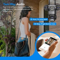 Pro Wifi IP Camera Outdoor 12MP 6K Triple Lenses Triple Screens Security Video
