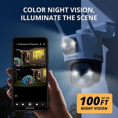 AI Powered Guard Pro 3K Plus Dual Lens PTZ Security Camera WiFi 6 Auto-Tracking