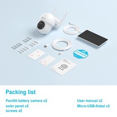 ARCCTV Solar 360° PTZ Security Camera 3MP 5G Wifi Wireless Outdoor 2PACK