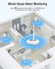 Water Leak Detector Sensor with 95dB Alarm – Wireless Flood Monitor for Home, Ba