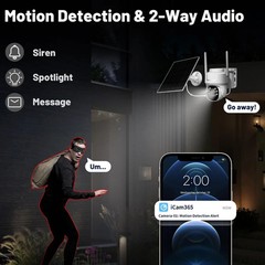 4G LTE Cellular Security Camera No WiFi Solar Outdoor Night Vision With SIM Card