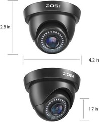 ZOSI 1080p HD Security Dome Camera Outdoor for Home Surveillance System IR-Cut