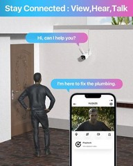 ZOSI 4MP 2.5K Add-On Security WiFi IP Wireless Only Work NVR Camera 2-Way Audio
