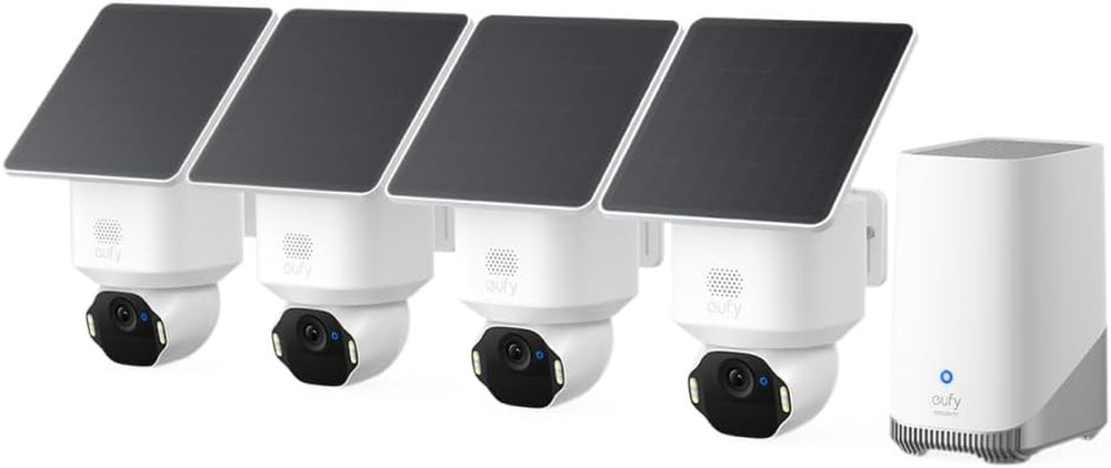 Eufy Security Solocam E42 4-Cam Kit, 4K Security Camera Wireless Outdoor, Solar