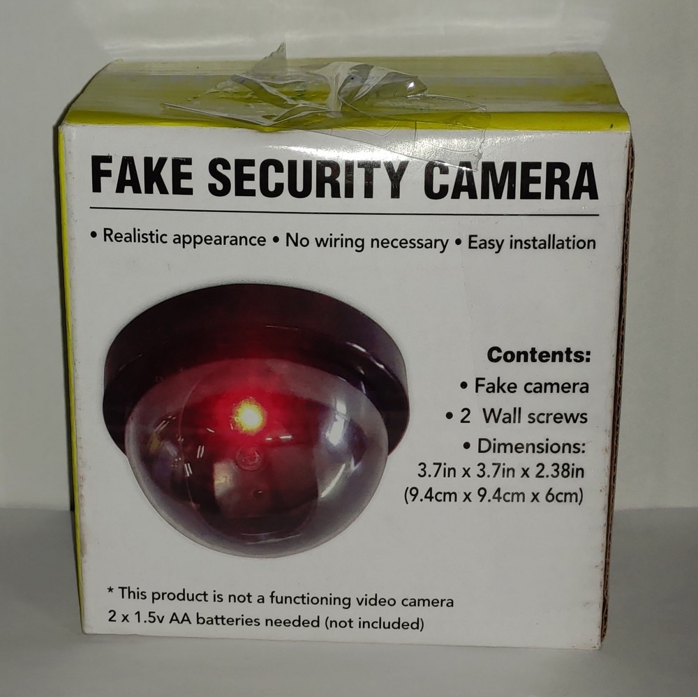 Dummy Camera Fake Security Dome Camera Flashing Red LED Light In & Outdoor