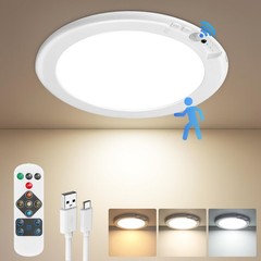 Rechargeable Motion Sensor Ceiling Light with Remote, 1 Pack-6000mAh, 3 CCT