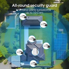 10CH NVR Solar Wireless Security Camera System Kit 4MP Outdoor Motion Alert IP65