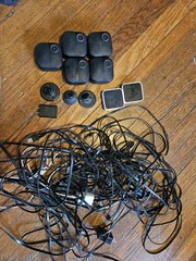 5 4th Gen Outdoor Cameras, 2 Sync Module, 5 20 Ft Cords, 3 Mounts
