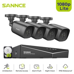 SANNCE 8CH 5IN1 DVR 1080P Wired Security Camera System Outdoor EXIR Night Vision