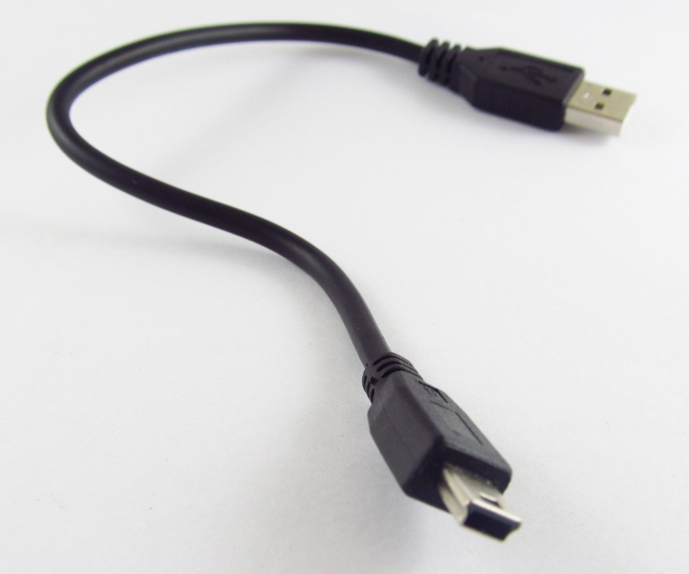 10x Black USB2.0 Type A Male to Mini 5pin Male Convert DATA Cable 1ft Universal