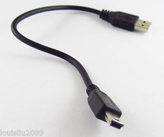 10x Black USB2.0 Type A Male to Mini 5pin Male Convert DATA Cable 1ft Universal