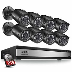 ZOSI 16CH 16 Channel H.265+ HDMI DVR 2TB 1080P Home CCTV security camera System